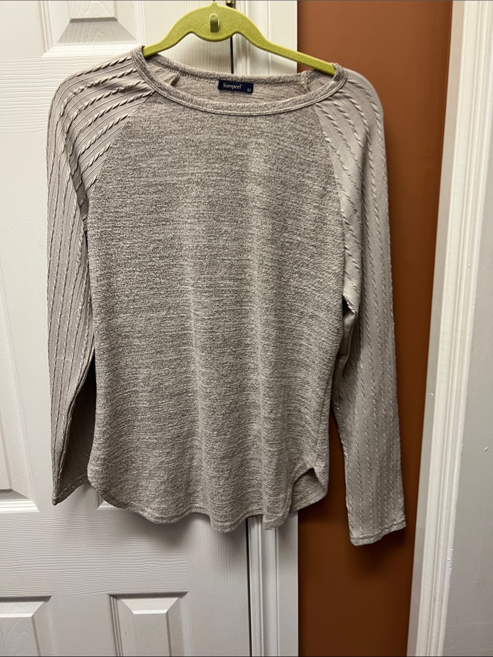 Sampeel Cream Raglan-Detail Knit Pullover
